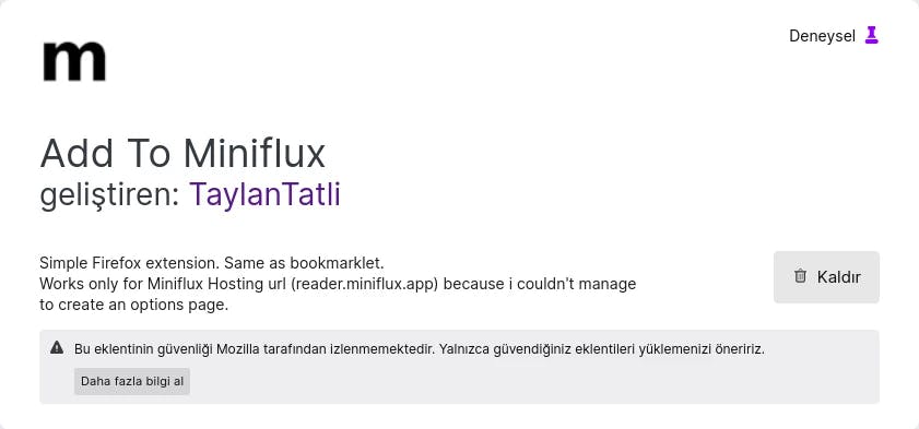 Add To Miniflux Firefox Eklenti Mağazası